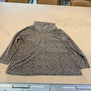 Westbound Women's Gray White Striped Tunic Top 2XL